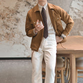 Caramel Multi-Pocket Casual Jacket For Men